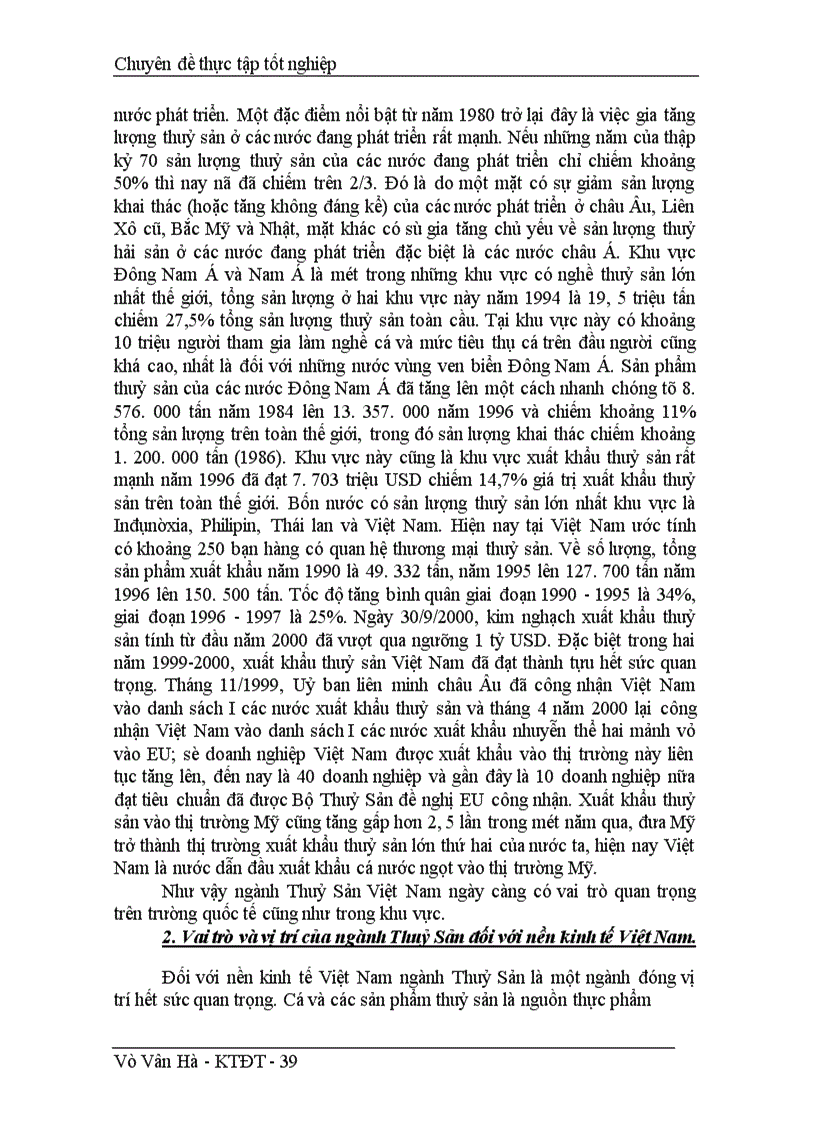 image for page Thực trạng và giải pháp đầu tư phát triển ngành Thuỷ Sản Việt Nam