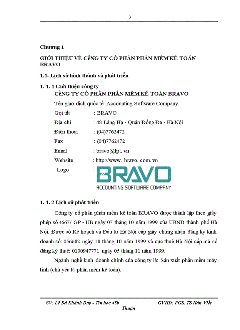 Phát triển phần mềm quản lý hợp đồng tại công ty cổ phần phần mềm kế toán BRAVO