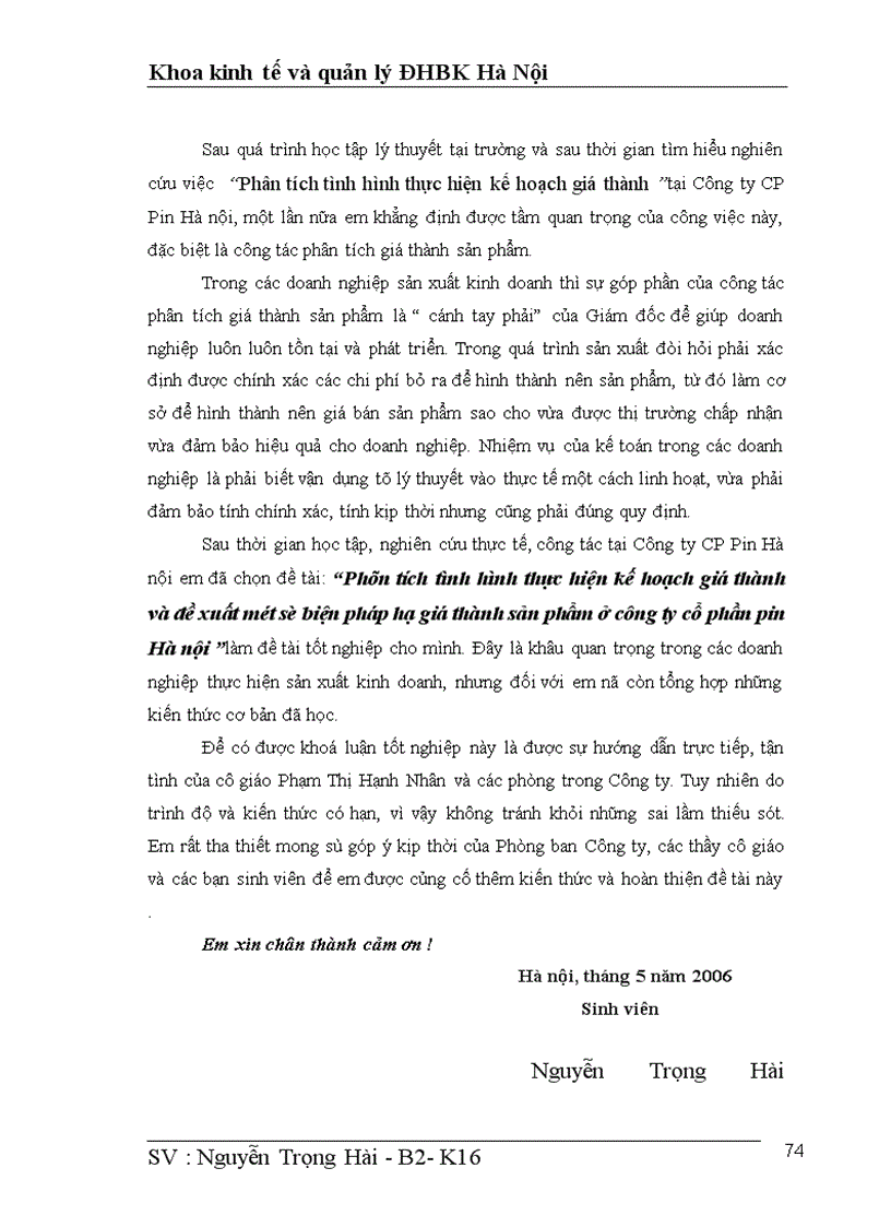 image for page Phân tích tình hình thực hiện kế hoạch giá thành và đề xuất biện pháp hạ giá thành sản phẩm ở công ty cổ phần pin Hà nội