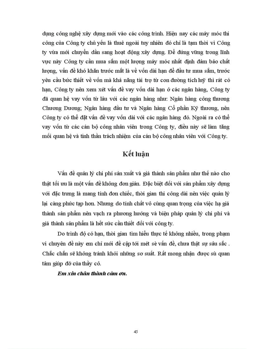 image for page Những phương hướng và biện pháp quản lý chi phí sản xuất và giá thành sản phẩm xây lắp ở Công ty cơ khí, xây dựng và lắp máy điện nước