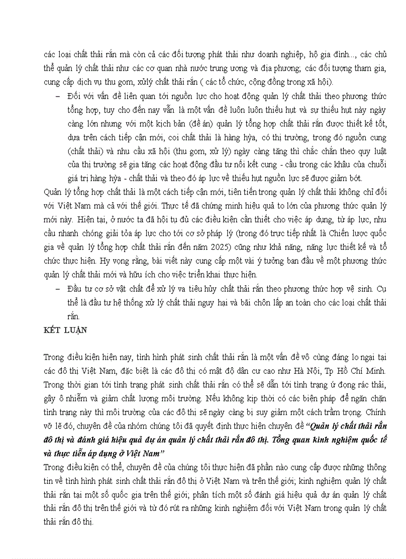 image for page Quản lý chất thải rắn đô thị và đánh giá hiệu quả dự án quản lý chất thải rắn đô thị. Tổng quan kinh nghiệm quốc tế và thực tiễn áp dụng ở Việt Nam