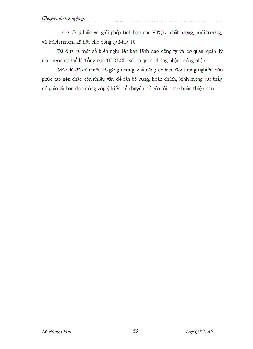 image for page Giải pháp tích hợp các HTQL: chất lượng, môi trường và trách nhiệm xã hội theo tiêu chuẩn ISO 9000, ISO 14000 và SA 8000 tại công ty CP May 10