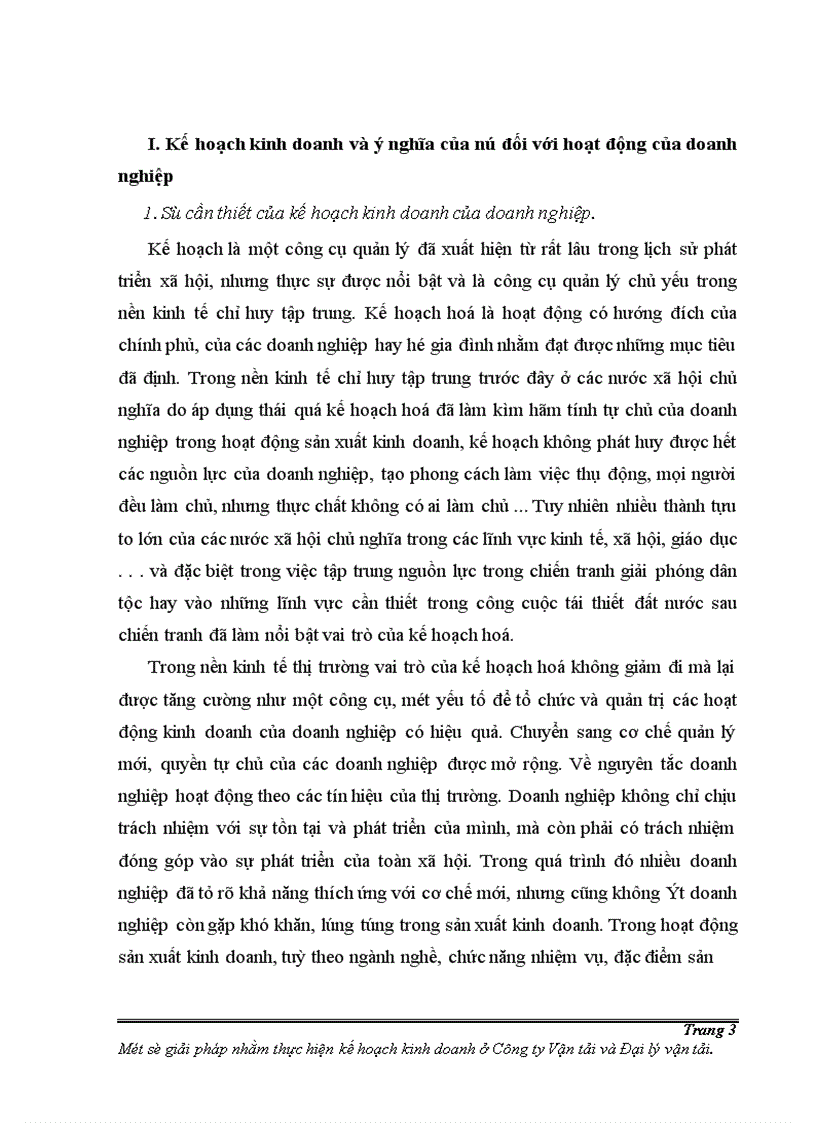 image for page Một số giải pháp cơ bản nhằm thực hiện kế hoạch kinh doanh ở Công ty Vận tải và Đại lý vận tải