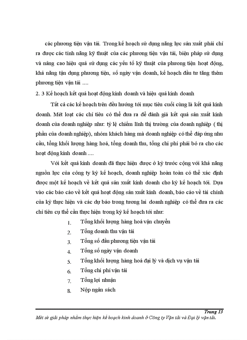 image for page Một số giải pháp cơ bản nhằm thực hiện kế hoạch kinh doanh ở Công ty Vận tải và Đại lý vận tải