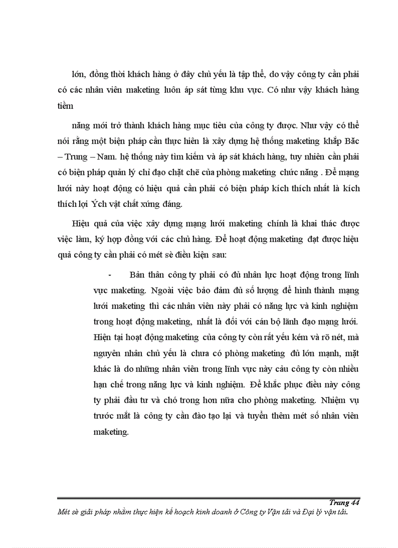 image for page Một số giải pháp cơ bản nhằm thực hiện kế hoạch kinh doanh ở Công ty Vận tải và Đại lý vận tải