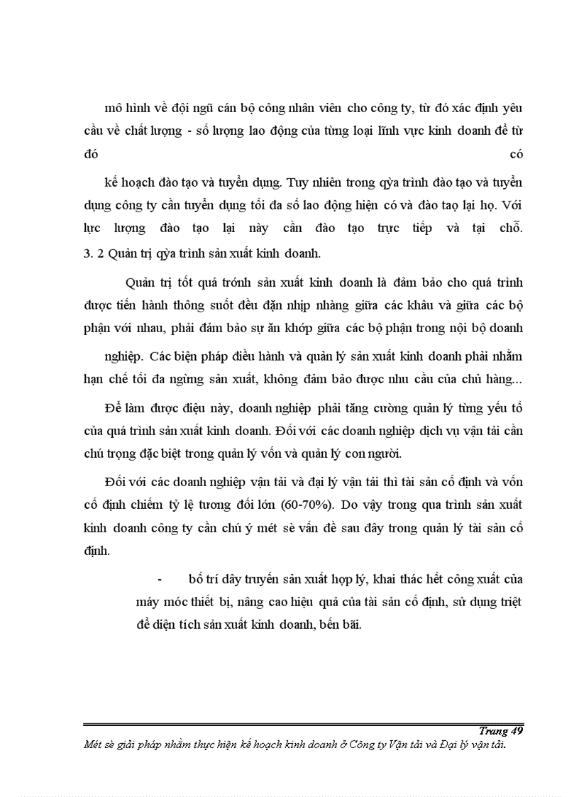 image for page Một số giải pháp cơ bản nhằm thực hiện kế hoạch kinh doanh ở Công ty Vận tải và Đại lý vận tải