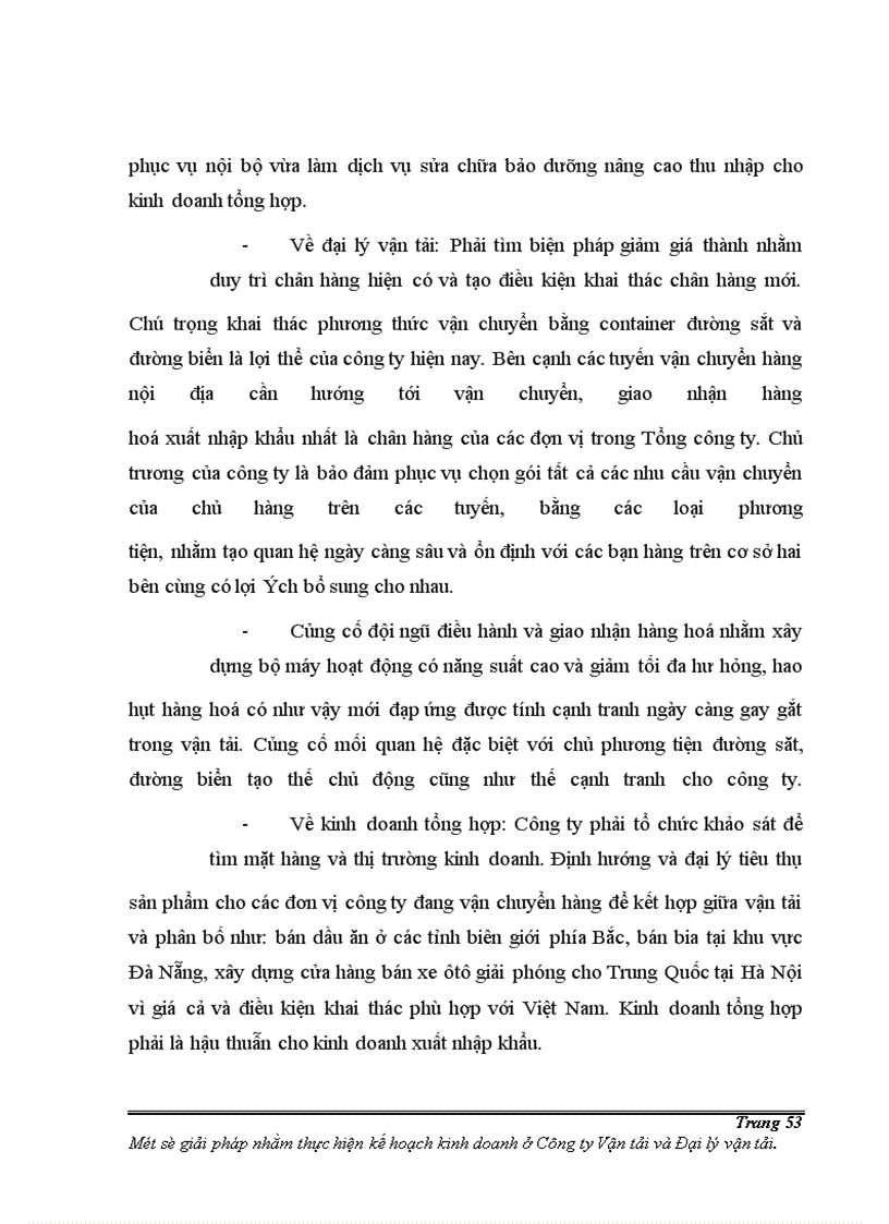 image for page Một số giải pháp cơ bản nhằm thực hiện kế hoạch kinh doanh ở Công ty Vận tải và Đại lý vận tải