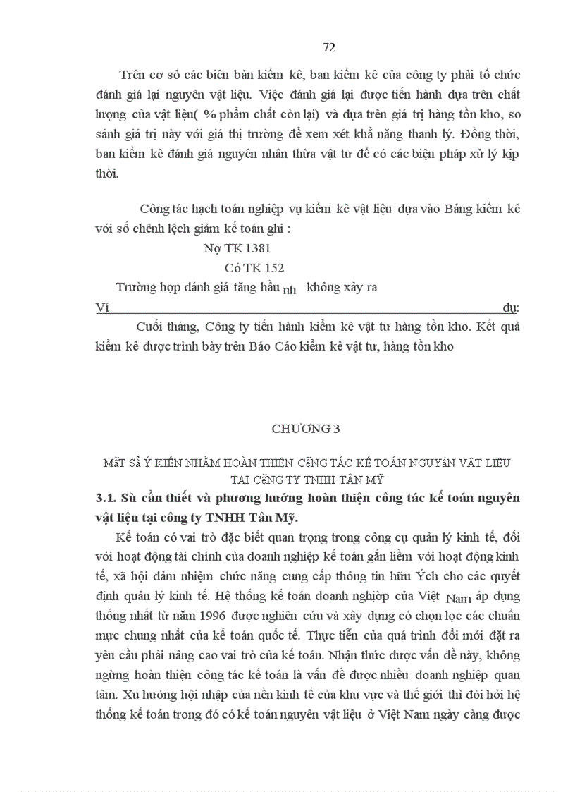 image for page Hoàn thiện công tác kế toán nguyên vật liệu tại công ty TNHH Tân Mỹ