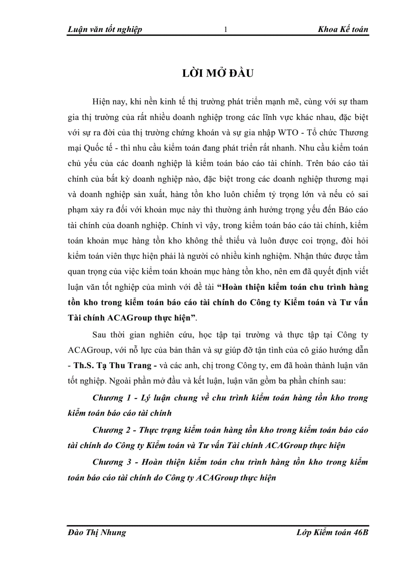 image for page Hoàn thiện kiểm toán chu trình hàng tồn kho trong kiểm toán báo cáo tài chính do Công ty Kiểm toán và Tư vấn Tài chính ACAGroup thực hiện