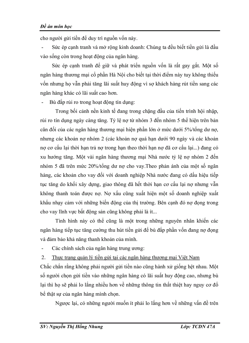 image for page Bàn về quản lý tiền gửi và thực trạng quản lý tiền gửi ở các ngân hàng thương mại Việt Nam