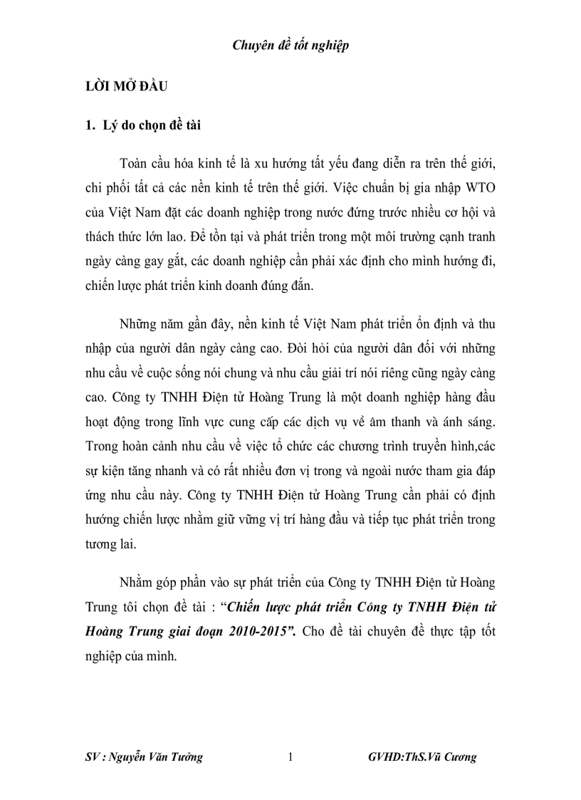 image for page Chiến lược phát triển Công ty TNHH Điện tử Hoàng Trung giai đoạn 2010-2015