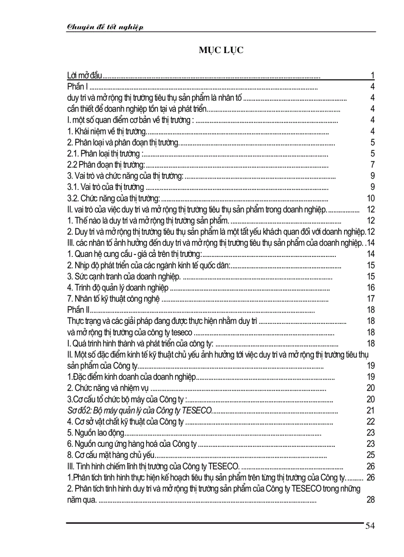 image for page Những biện pháp cơ bản góp phần duy trì và mở rộng thị trường tiêu thụ sản phẩm ở Công ty TNHH TESECO