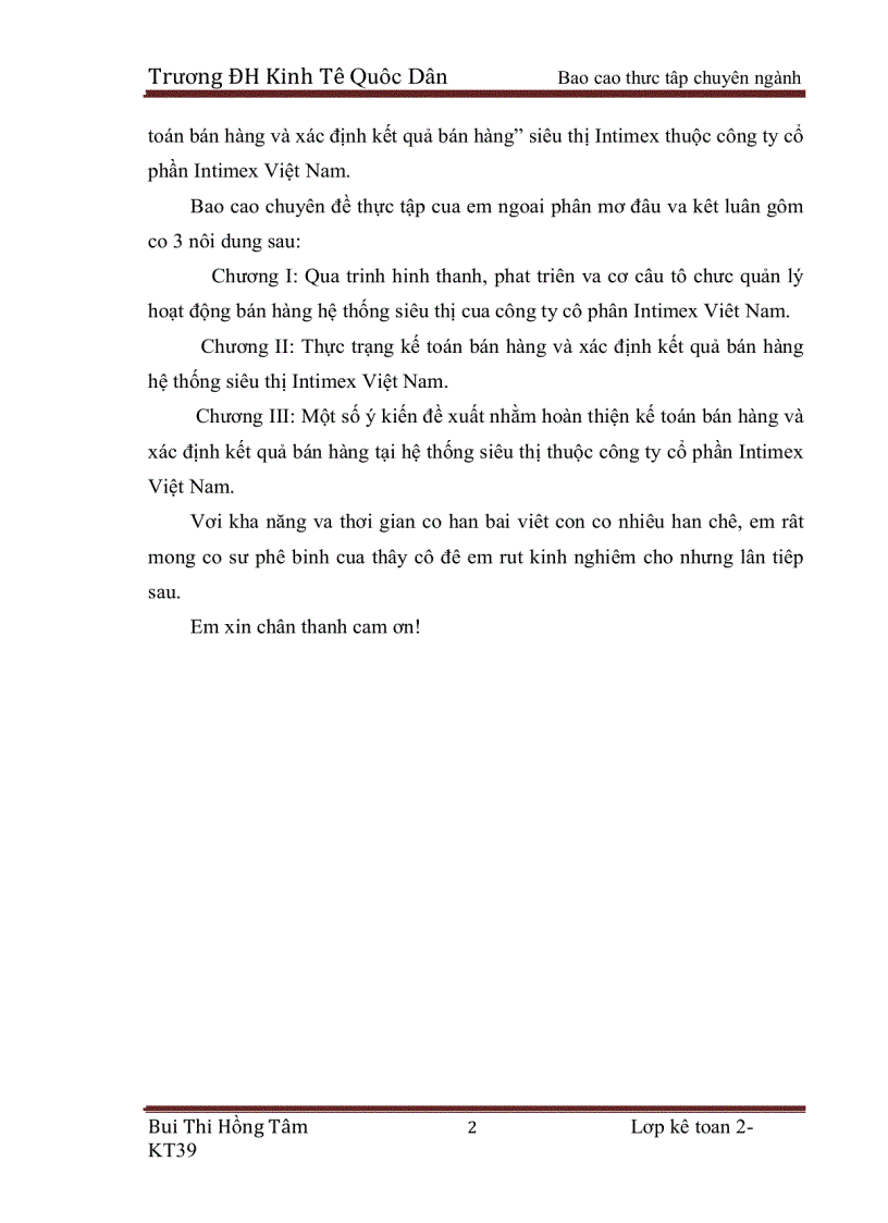image for page Kế toán bán hàng và xác định kết quả bán hàng siêu thị Intimex thuộc công ty cổ phần Intimex Việt Nam