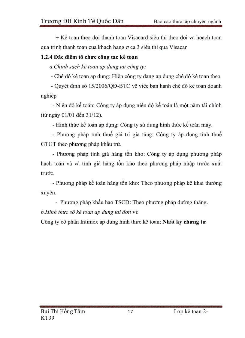 image for page Kế toán bán hàng và xác định kết quả bán hàng siêu thị Intimex thuộc công ty cổ phần Intimex Việt Nam