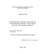 Customer relationship management in securities company - the case of Bao Viet securities company