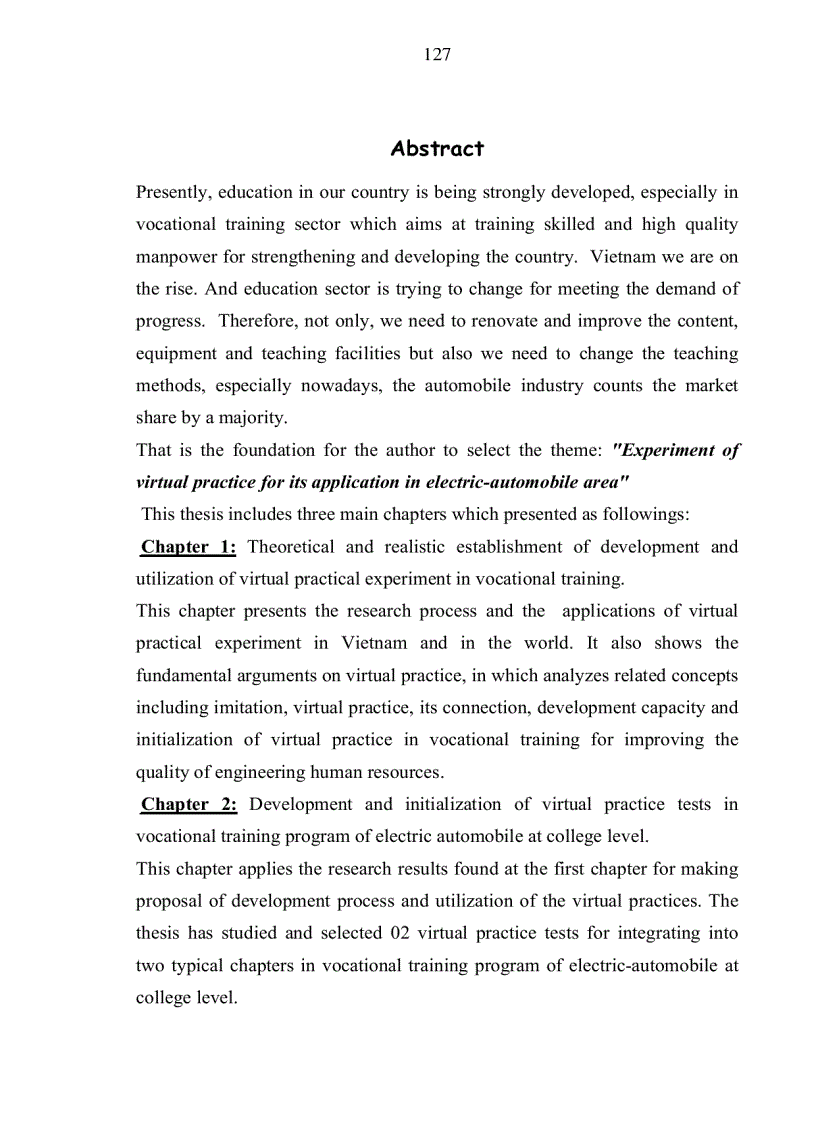 image for page Đề tài nghiên cứu về TNTH ảo cho dạy học nghề , trên cơ sở đó xây dựng và sử dụng một số bài TNTH ảo cho chương trình dạy nghề Điện ôtô tại trường cao đẳng nghề công nghiệp Việt Nam- Hàn Quốc tại Nghệ An IV