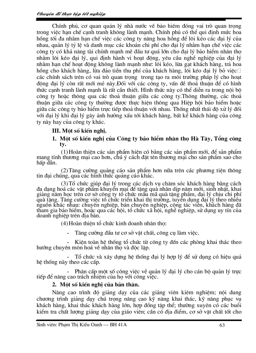 image for page Nâng cao chất lượng đại lý khai thác bảo hiểm nhân thọ ở Công ty bảo hiểm nhân thọ Hà Tây