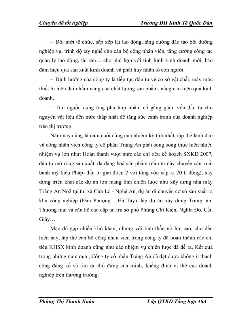 image for page Xây dựng, tổ chức thực hiện kế hoạch và chương trình sản xuất của Công ty Cổ phần Tràng An