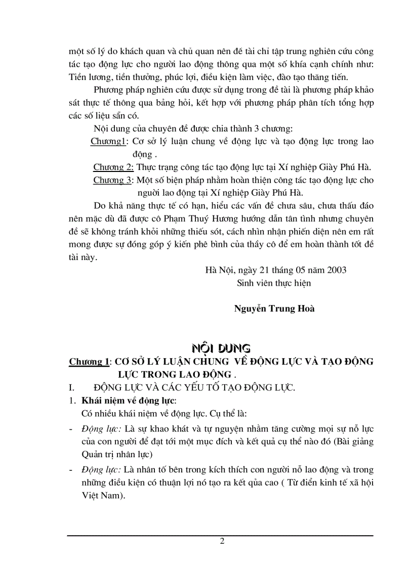 image for page Công tác tạo động lực tại Xí nghiệp Giày Phú Hà