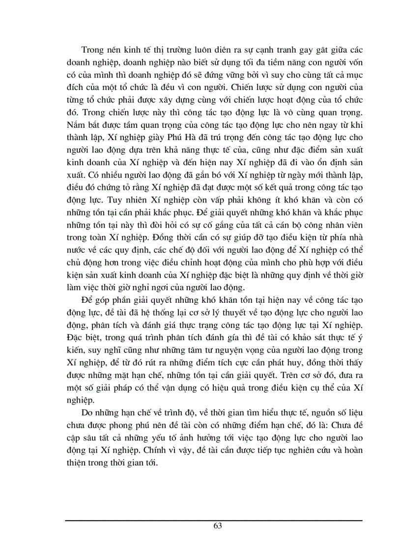 image for page Công tác tạo động lực tại Xí nghiệp Giày Phú Hà