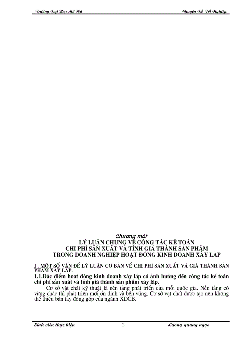 image for page Hoàn thiện công tác kế toán chi phí sản xuất và tính giá thành sản phẩm tại xí nghiệp xây lắp I- công ty xây lắp và sản xuất công nghiệp