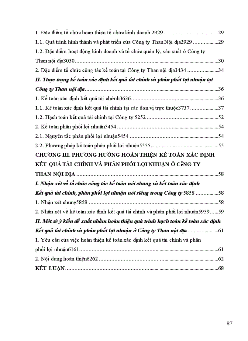image for page Hoàn thiện kế toán xác định kết quả kinh doanh và phân phối lợi nhuận tại Công ty Than Nội Địa