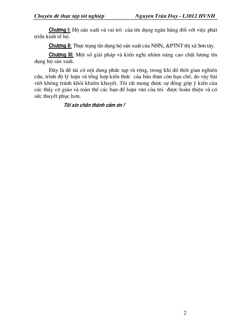 image for page Một số giải pháp nhằm nâng cao chất lượng tín dụng hộ sản xuất tại NHNo &PTNT thị xã Sơn tây