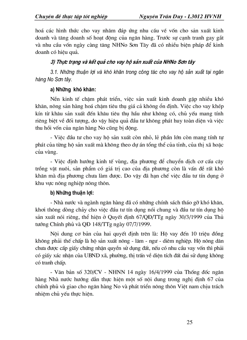 image for page Một số giải pháp nhằm nâng cao chất lượng tín dụng hộ sản xuất tại NHNo &PTNT thị xã Sơn tây