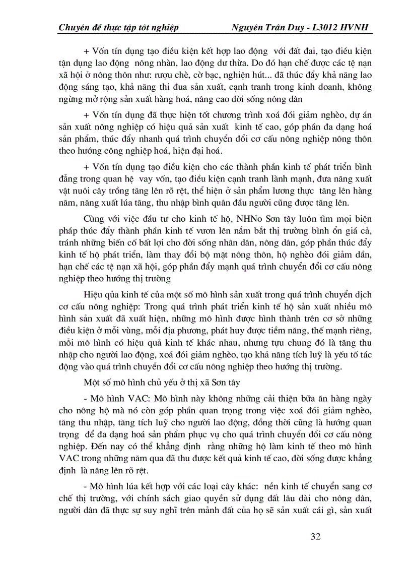 image for page Một số giải pháp nhằm nâng cao chất lượng tín dụng hộ sản xuất tại NHNo &PTNT thị xã Sơn tây