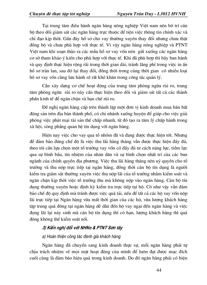 image for page Một số giải pháp nhằm nâng cao chất lượng tín dụng hộ sản xuất tại NHNo &PTNT thị xã Sơn tây