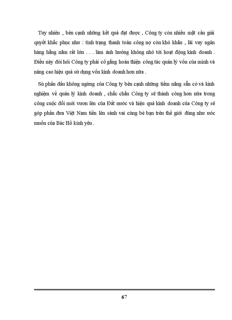 image for page Vốn kinh doanh và biện pháp nâng cao hiệu quả sử dụng vốn kinh doanh trong Công ty Bia Hà Nội