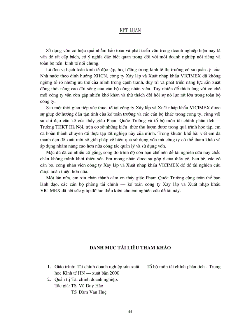 image for page Giải pháp nâng cao hiệu quả sử dụng vốn tại công ty Xây lắp và Xuất nhập khẩu VICIMEX -Tổng công ty XD XNK VN VINACONEX