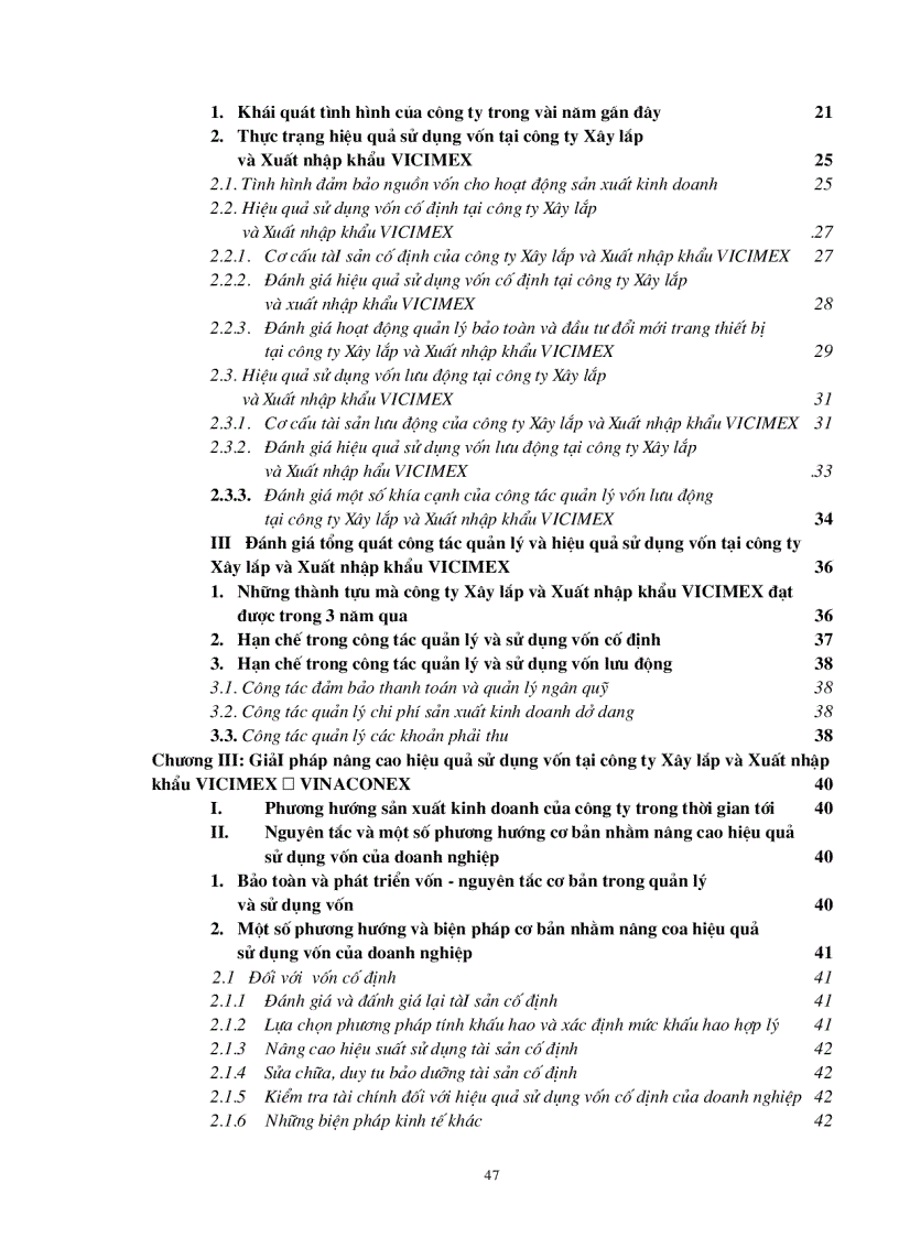 image for page Giải pháp nâng cao hiệu quả sử dụng vốn tại công ty Xây lắp và Xuất nhập khẩu VICIMEX -Tổng công ty XD XNK VN VINACONEX