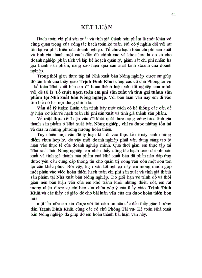 image for page Hạch toán chi phí sản xuất và tính giá thành sản phẩm tại Nhà xuất bản Nông nghiệp