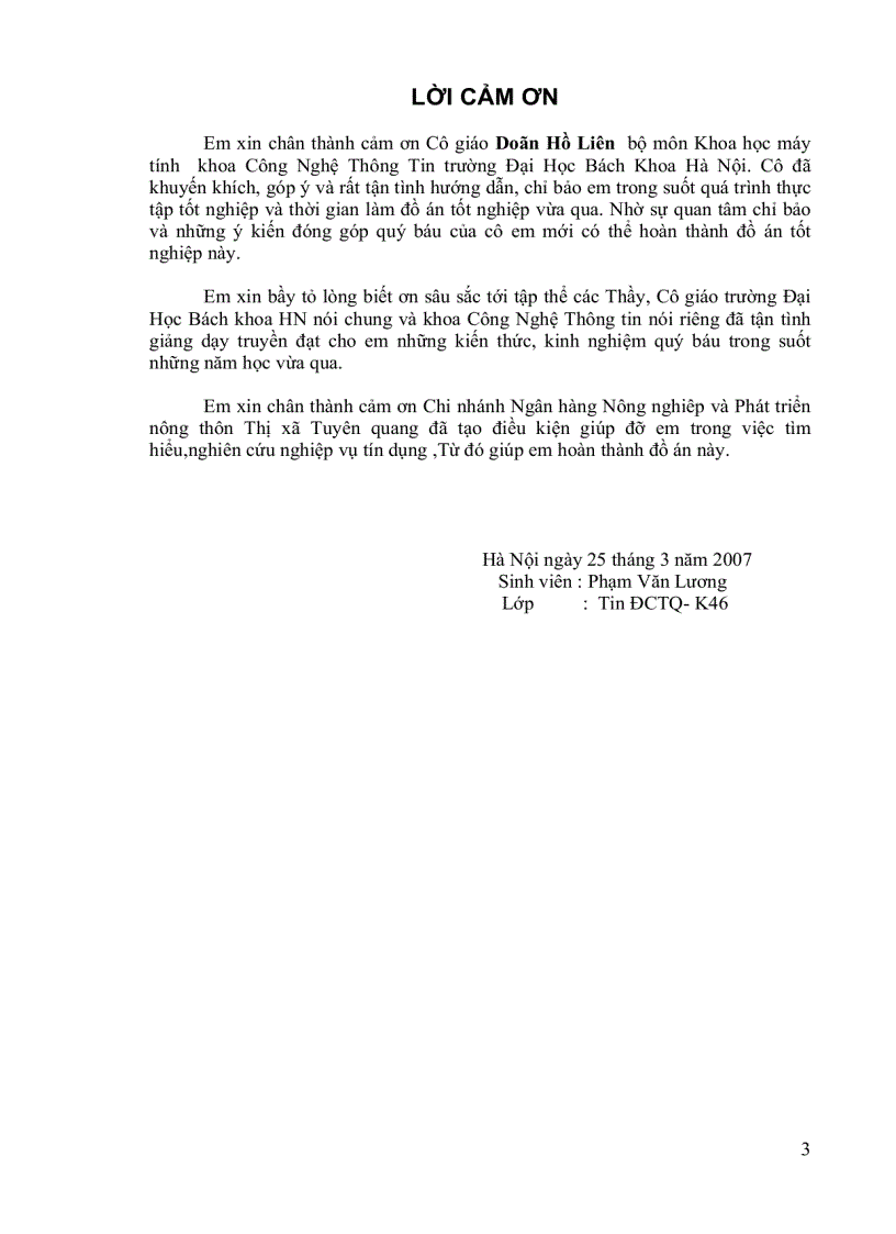 image for page Xây dựng Hệ thống Quản lý tín dụng Cá nhân tại NHNO&PTNT Chi nhánh Thị xã Tuyên quang