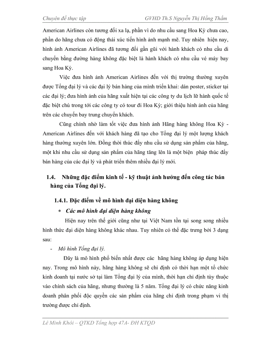 image for page Một số giải pháp xúc tiến bán hàng cho Tổng đại lý American Airlines tại Việt Nam