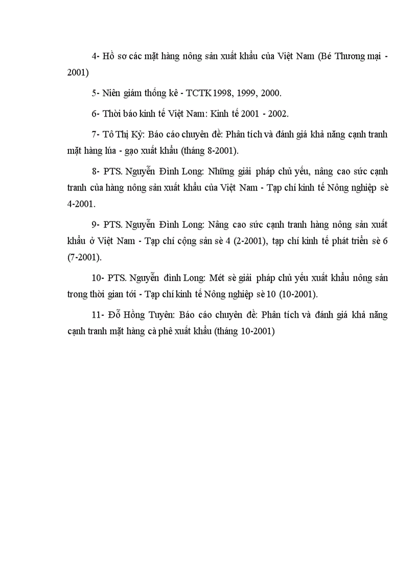 image for page Phân tích và đánh giá khả năng cạnh tranh mặt hàng lúa - gạo xuất khẩu (tháng 8-2001)