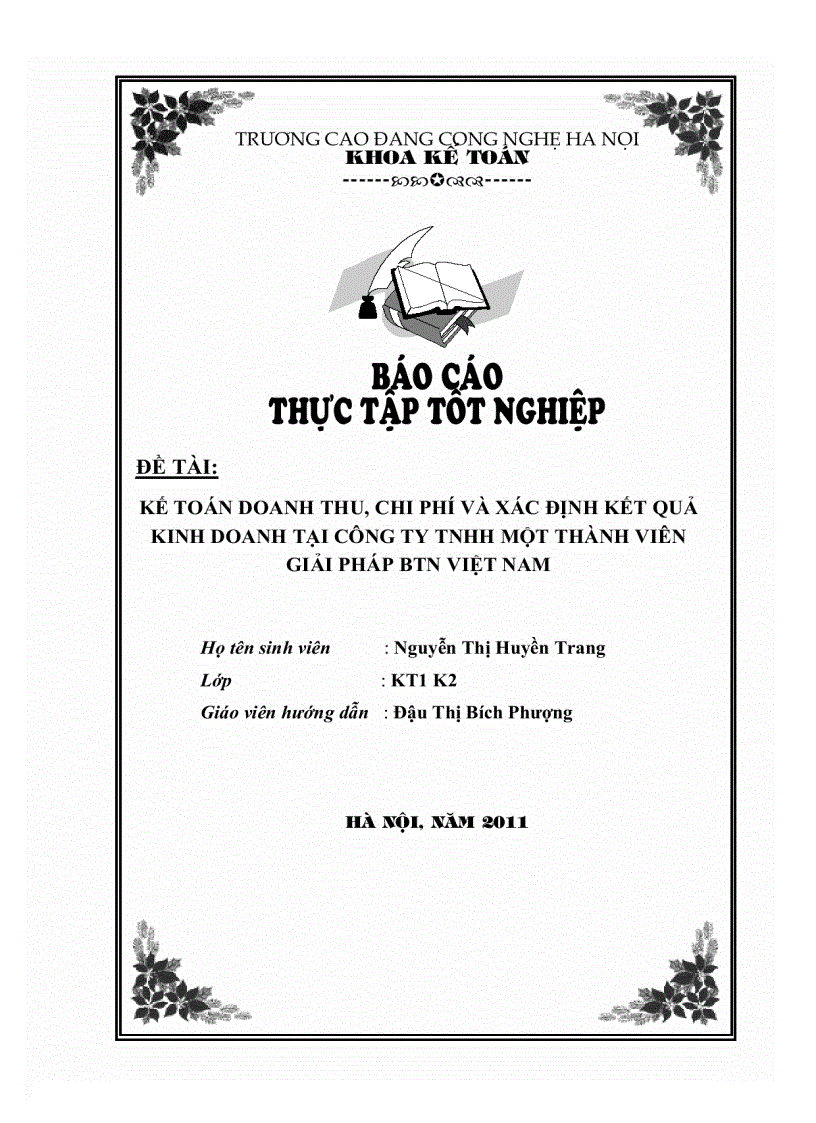 image for page Kế toán doanh thu, chi phí và xác định kết quả kinh doanh tại công ty tnhh một thành viên giải pháp btn việt nam