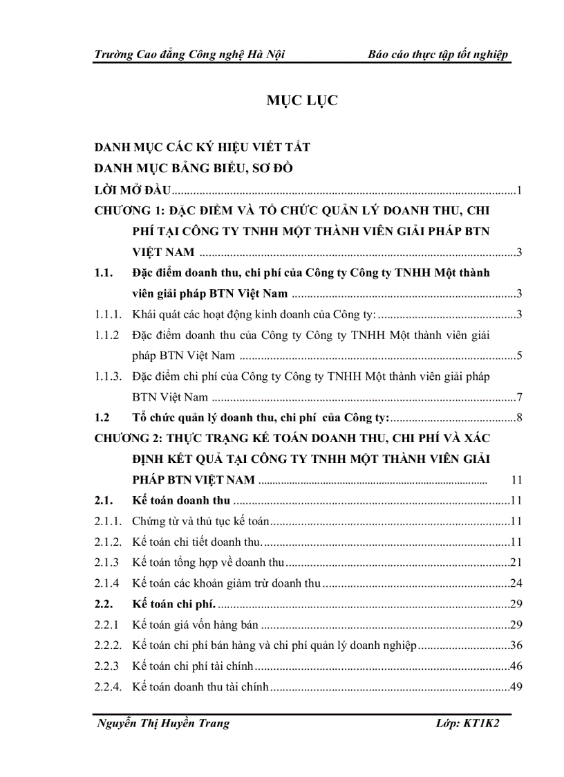 image for page Kế toán doanh thu, chi phí và xác định kết quả kinh doanh tại công ty tnhh một thành viên giải pháp btn việt nam