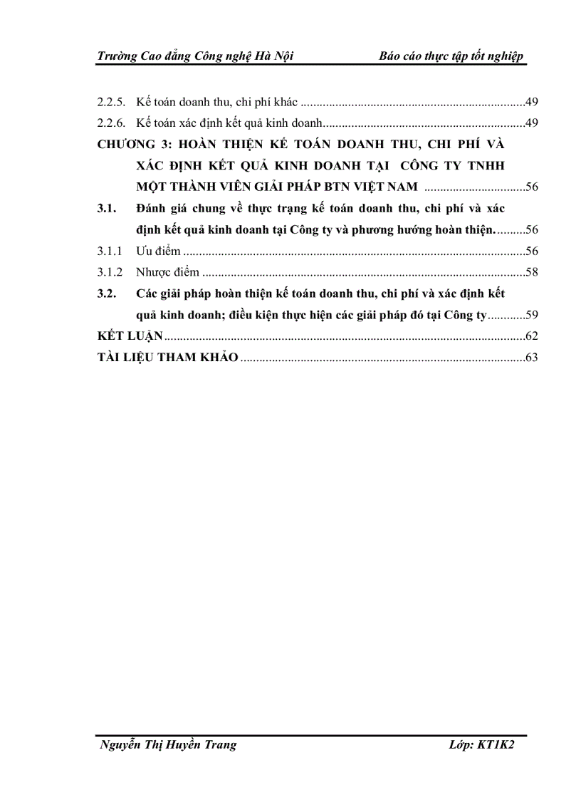 image for page Kế toán doanh thu, chi phí và xác định kết quả kinh doanh tại công ty tnhh một thành viên giải pháp btn việt nam