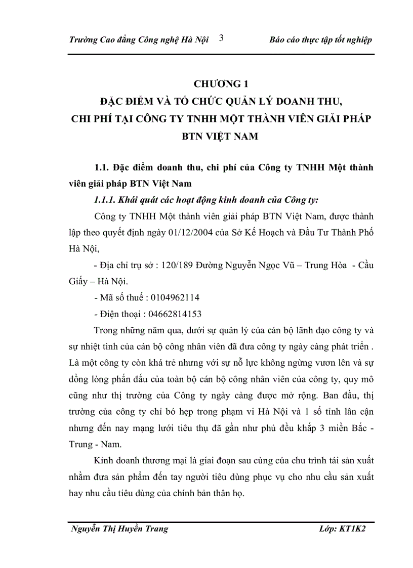 image for page Kế toán doanh thu, chi phí và xác định kết quả kinh doanh tại công ty tnhh một thành viên giải pháp btn việt nam