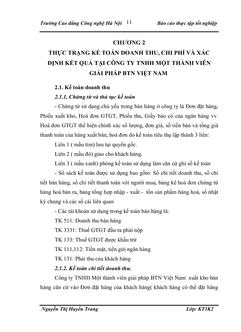 image for page Kế toán doanh thu, chi phí và xác định kết quả kinh doanh tại công ty tnhh một thành viên giải pháp btn việt nam