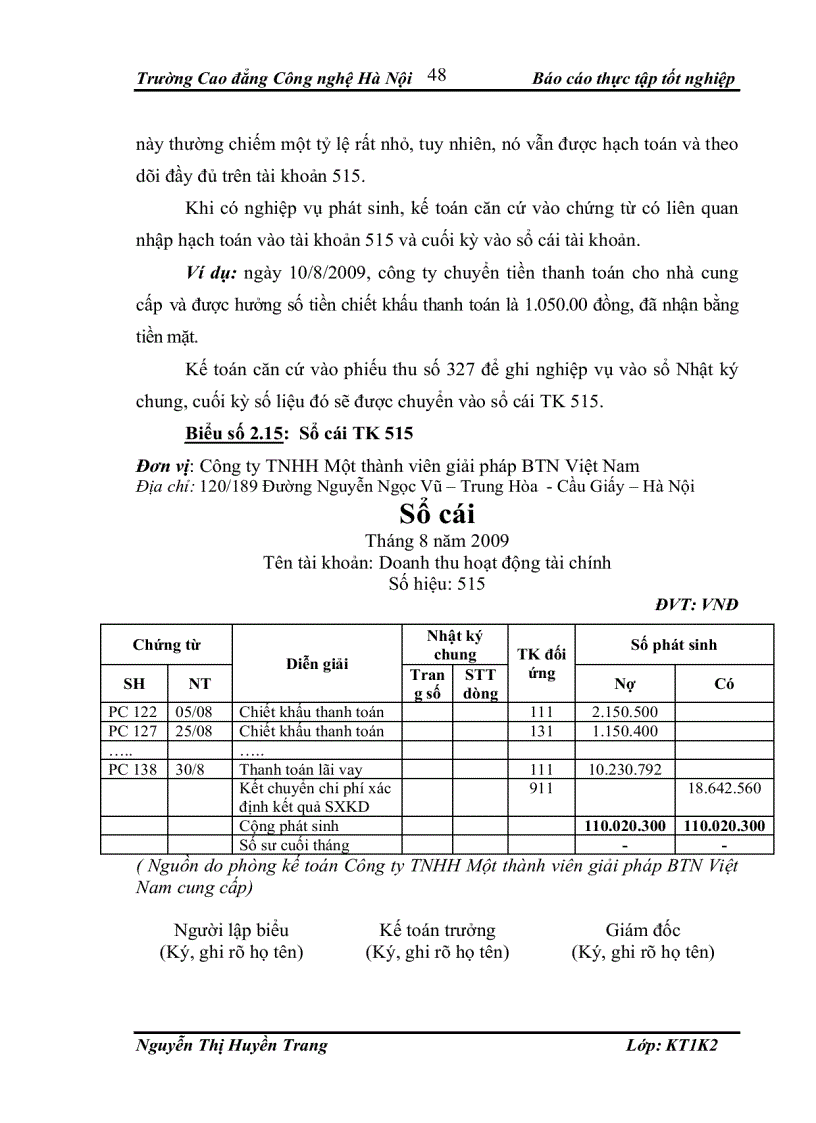 image for page Kế toán doanh thu, chi phí và xác định kết quả kinh doanh tại công ty tnhh một thành viên giải pháp btn việt nam
