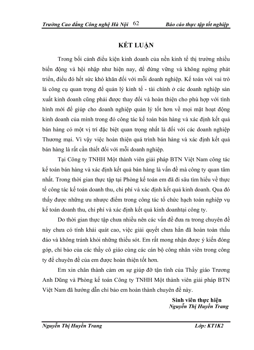 image for page Kế toán doanh thu, chi phí và xác định kết quả kinh doanh tại công ty tnhh một thành viên giải pháp btn việt nam