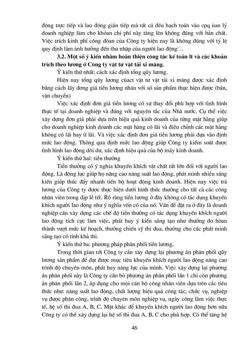 image for page Hoàn thiện tổ chức công tác kế toán tiền lương tại Công ty vật tư vật tải xi măng