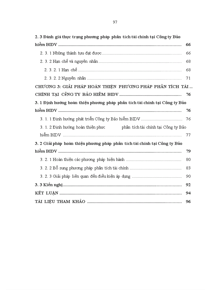 image for page Hoàn thiện phương pháp phân tích tài chính tại Công ty Bảo hiểm BIDV