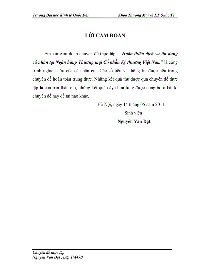 image for page Hoàn thiện dịch vụ tín dụng cá nhân tại ngân hàng thương mại cổ phần kỹ thương việt nam