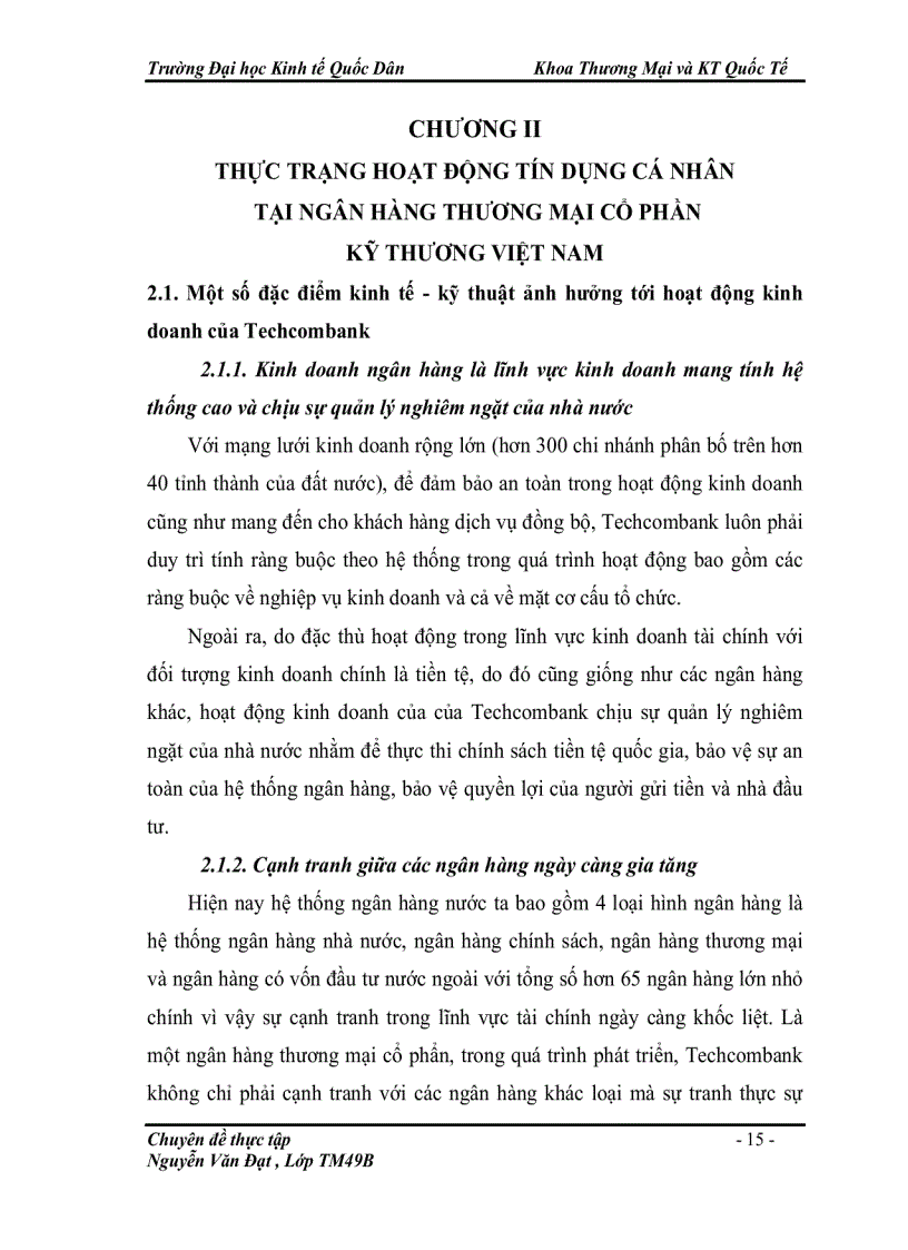 image for page Hoàn thiện dịch vụ tín dụng cá nhân tại ngân hàng thương mại cổ phần kỹ thương việt nam
