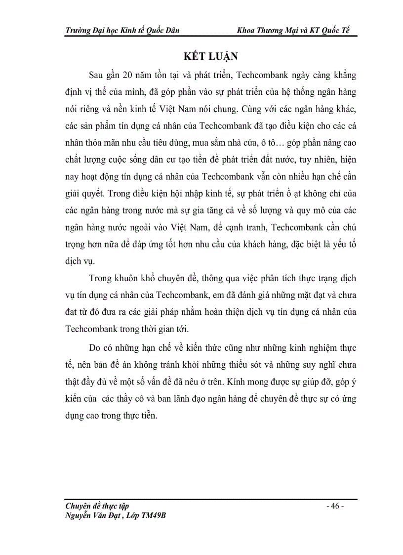 image for page Hoàn thiện dịch vụ tín dụng cá nhân tại ngân hàng thương mại cổ phần kỹ thương việt nam