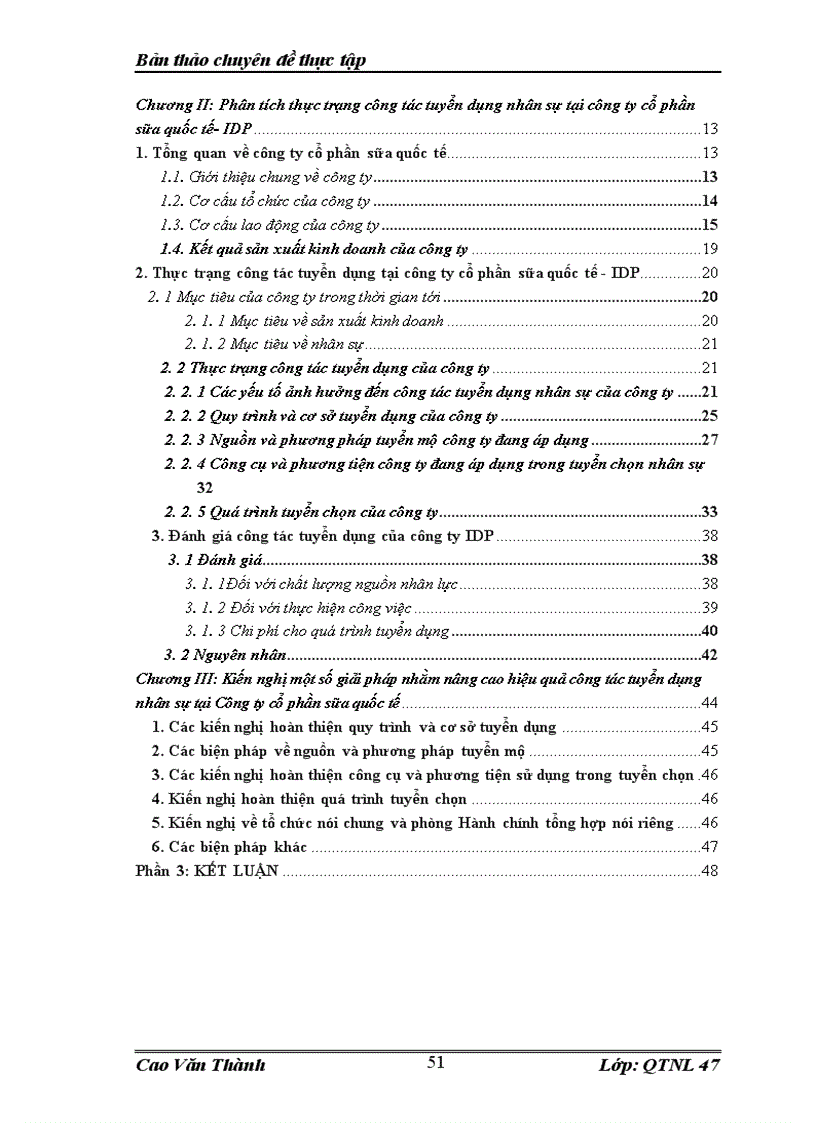 image for page Hoàn thiện công tác tuyển dụng nhân sự tại công ty cổ phần Sữa quốc tế - IDP